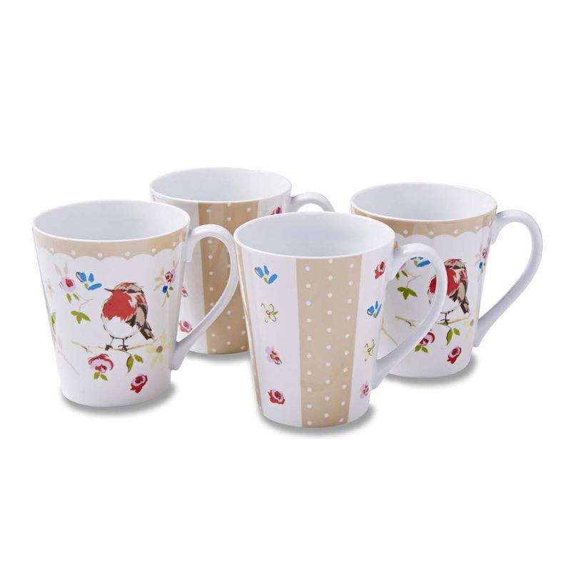 Dawn Chorus Set of 4 Kitchen Porcelain Mugs